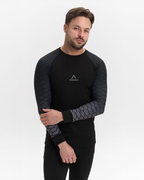 Термобелье мужское NORWIN Print Collection зимнее на флисе, комплект кофта и штаны &ndash; Ocean wave, размер S NW-PC-04 фото