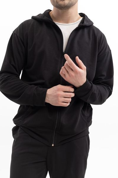 Чоловічий спортивний костюм на блискавці, чорний, розмір S KSB-M-010 фото