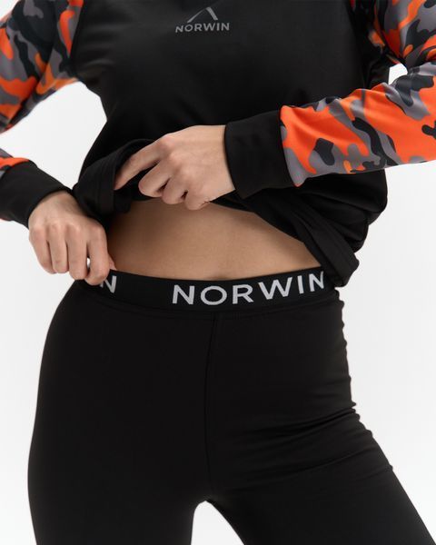 Термобілизна жіноча NORWIN Print Collection зимова на флісі, комплект кофта та штани &ndash; Orange Pixel, розмір S NW-PC-G-01 фото