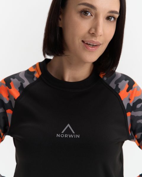 Термобілизна жіноча NORWIN Print Collection зимова на флісі, комплект кофта та штани &ndash; Orange Pixel, розмір S NW-PC-G-01 фото