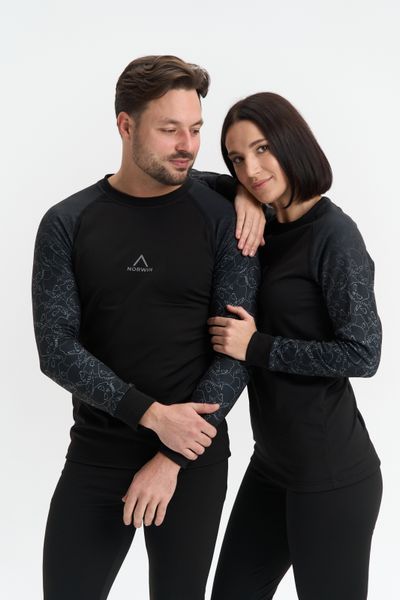 Термобілизна жіноча NORWIN Print Collection зимова на флісі, комплект кофта та штани &ndash; Black skull, розмір S NW-PC-G-02 фото