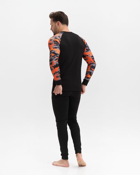 Термобелье мужское NORWIN Print Collection зимнее на флисе, комплект кофта и штаны &ndash; Orange Pixel, размер S NW-PC-01 фото