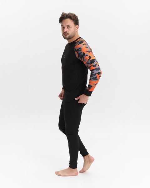 Термобелье мужское NORWIN Print Collection зимнее на флисе, комплект кофта и штаны &ndash; Orange Pixel, размер S NW-PC-01 фото