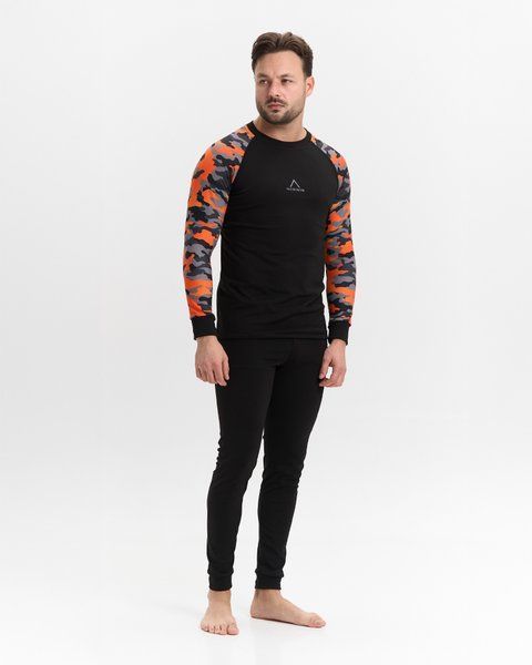 Термобелье мужское NORWIN Print Collection зимнее на флисе, комплект кофта и штаны &ndash; Orange Pixel, размер S NW-PC-01 фото
