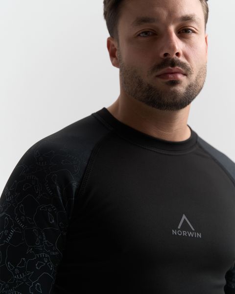 Термобілизна чоловіча NORWIN Print Collection зимова на флісі, комплект кофта та штани &ndash; Black skull, розмір S NW-PC-02 фото