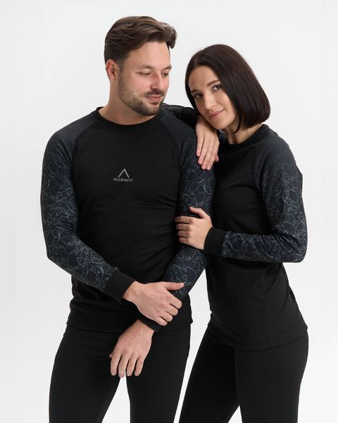 Термобілизна чоловіча NORWIN Print Collection зимова на флісі, комплект кофта та штани &ndash; Black skull, розмір S NW-PC-02 фото