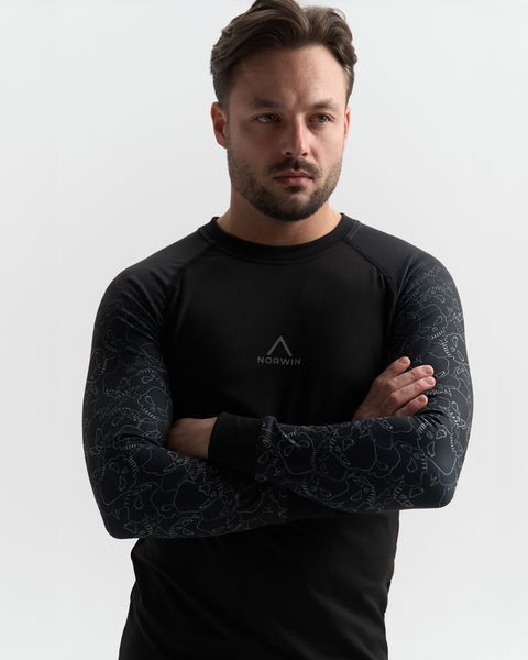 Термобілизна чоловіча NORWIN Print Collection зимова на флісі, комплект кофта та штани &ndash; Black skull, розмір S NW-PC-02 фото