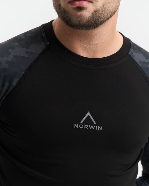 Термобелье мужское NORWIN Print Collection зимнее на флисе, комплект кофта и штаны &ndash; Dark pixel, размер S NW-PC-05 фото